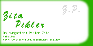 zita pikler business card